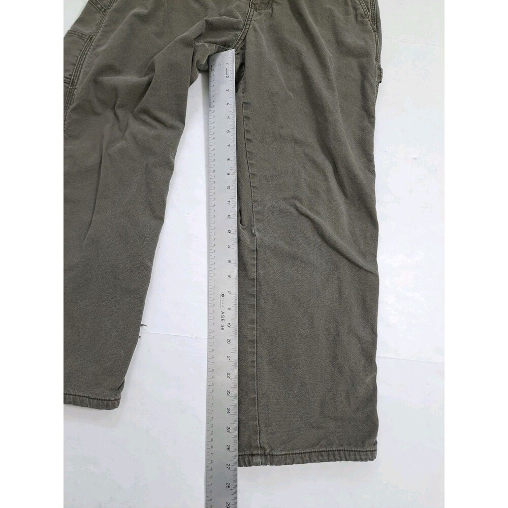 Red Head Men's 36x30 Flannel Lined Carpenter Cargo Pants Utility Canvas Work - Picture 9 of 9